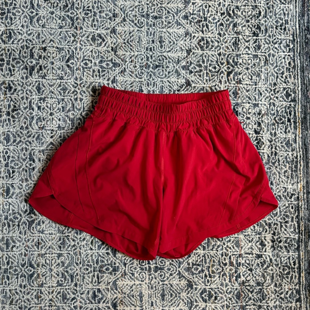 Lululemon Track That Mid Rise Lined Short 5” Dark Red